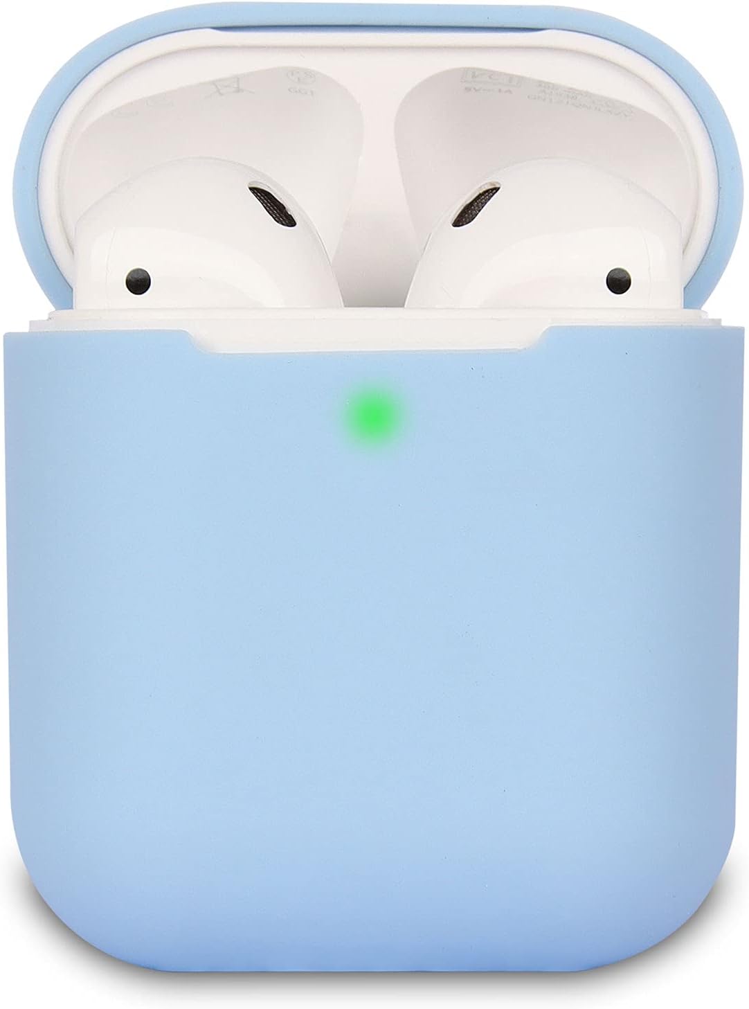Case Cover Compatible with AirPods 2, Silicone Shockproof Case Cover for Airpods 2 [Front LED Visible][Support Wireless Charging] Sky Blue