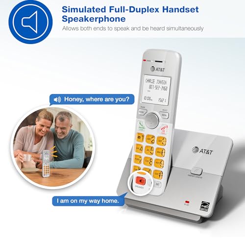 Image of AT&T EL51403 DECT 6.0 4-Handset Cordless Phone with Simulated Full-Duplex Speakerphone, Backlit LCD Display & Lighted Keypad, Caller ID /Call Waiting, Intercom, ECO Mode