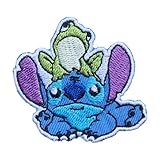 Generic Stitch with Frog Iron On Patches Embroidered Applique Iron On for Jeans, Clothes, Caps, Backpack, Hats, blue