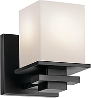 Vista 13 de Kichler Tully - Lámpara de tocador (40.25 pulgadas, 5 luces, con carcasa satinada, cristal de ópalo cromado)