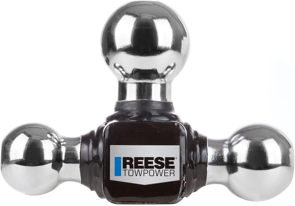 REESE Towpower 21514 Tri Ball Trailer Hitch Mount, 2" Square Receiver, 10,000lb Capacity, 7066900 Professional Universal Coupler Lock and 7033300 Class V Bent Pin Style Trailer Hicth Receiver Lock Set