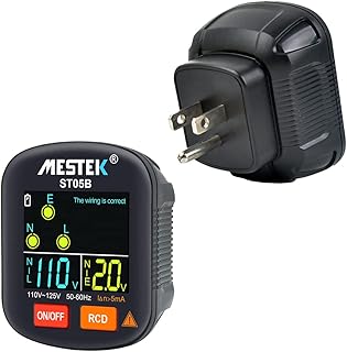 30-250V Portable Digital Socket Tester Detector RCD Voltage Tester Ground Polarity Phase Check Tool with Color Display