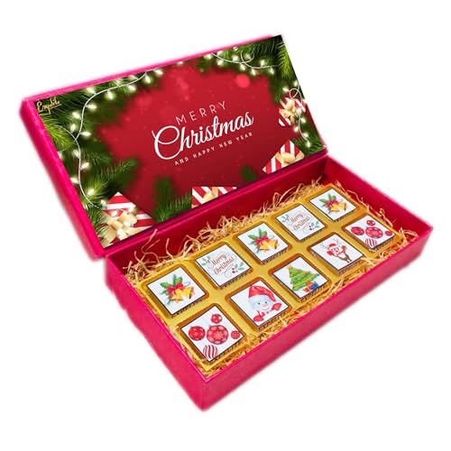 Image of Expelite Merry Christams And New Year Chocolate Gift For Girl Friend - 10 PC Happy Near Year Gift for Employees