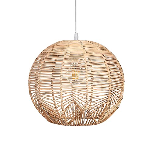 Plafonnier bambou réglable avec douille universelle E27 E26