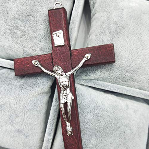 ERUYN 5x Houten Christus Jezus Kruis Lijden Standbeeld Religieus Gebed Kruisbeeld Hanger Beige Wit - Image 7