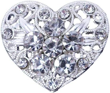 Syntego 10 x Diamante Wedding Embellishment Filigree Heart with Grade A Sparkly Crystal Rhinestones