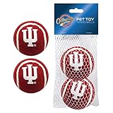 Pets First NCAA Indiana Hoosiers Tennis Balls for Dogs & Cats - 2 poece Set with Team Logo in Vibrant Team Color
