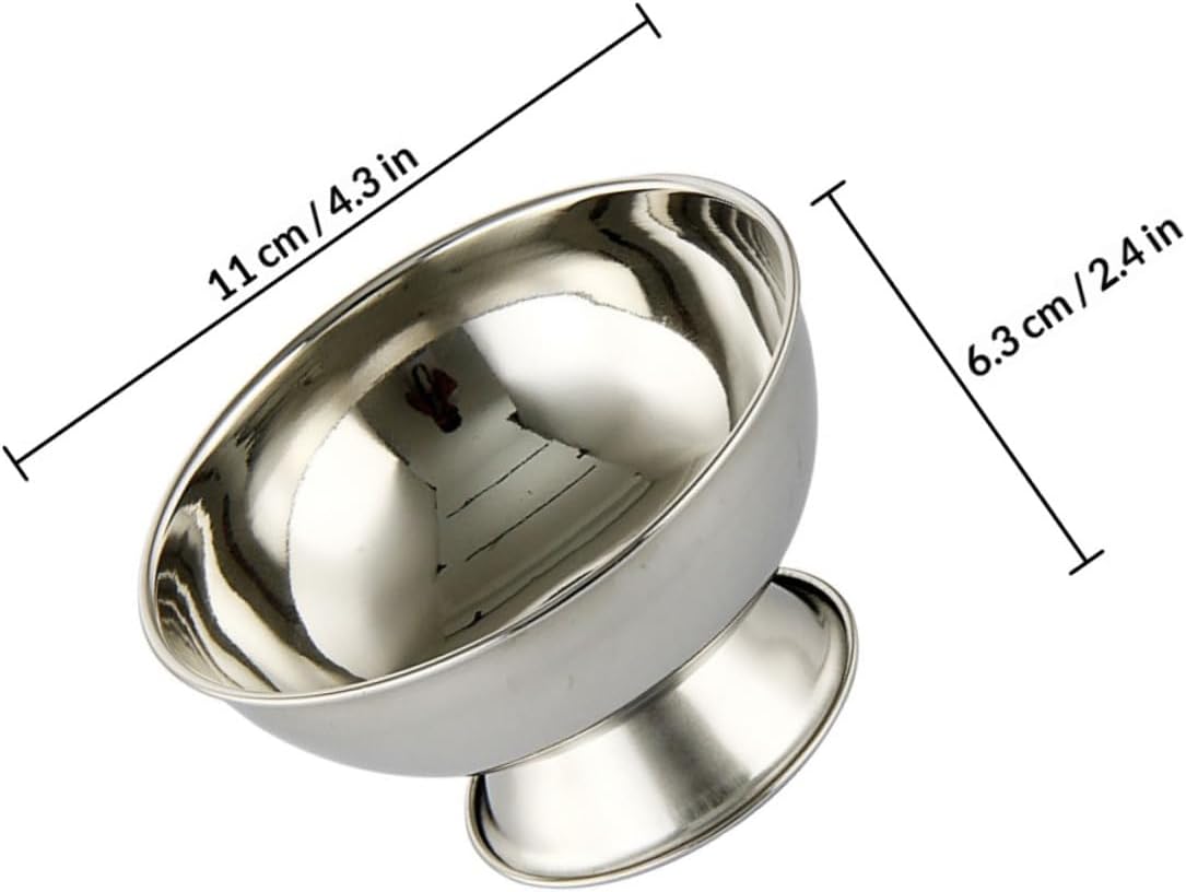 MAGICLULU Men’s Large Stainless Steel Shaving Bowl Set with Footed Shave Mug and Shaving Soap Sturdy Metal Shave Bowl for Grooming and Beard Care