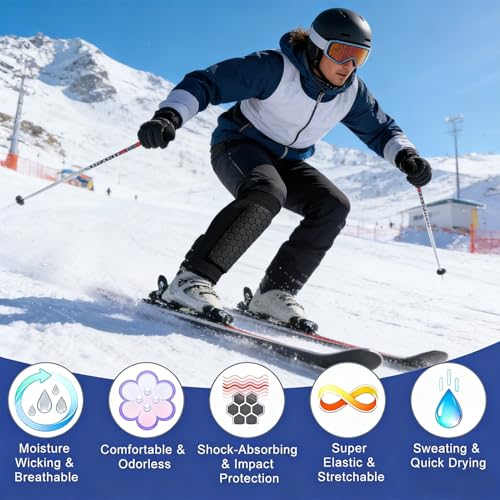 2pcs Ski Shin Guards-(Black and White,s)