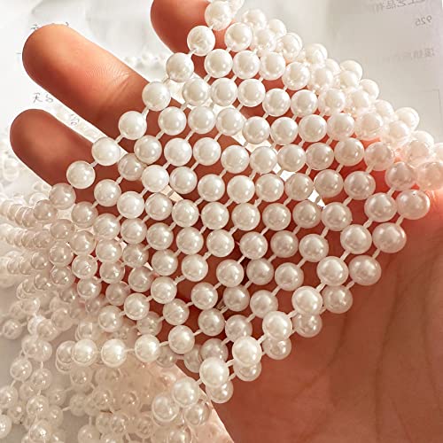 24pc 6mm Pearl Necklaces Bulk Faux Pearl Strand White Bead Necklace for 1920s Tea Party Bridal Shower Masquerade Flapper Party3