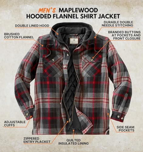 Image of Legendary Whitetails Mens Maplewood Hooded Shirt Jacket