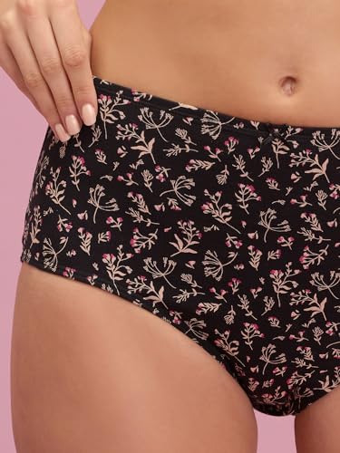 Image of NYKD (NYP104 Assorted Breathable Cotton Panty Set for Women (Pack of 3) | High Rise & Full Coverage Brief with Anti Odor Properties | Super Soft & Concealed Elastic for All Day Comfort