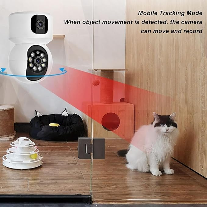 Image of JB Supar 5MP Indoor WiFi Smart CCTV Camera for Home | Full HD | Color Night Vision | Motion Detection | Two Way Audio | Wireless Home Security Camera with Mobile App V380 Pro (CV Dual Lens)