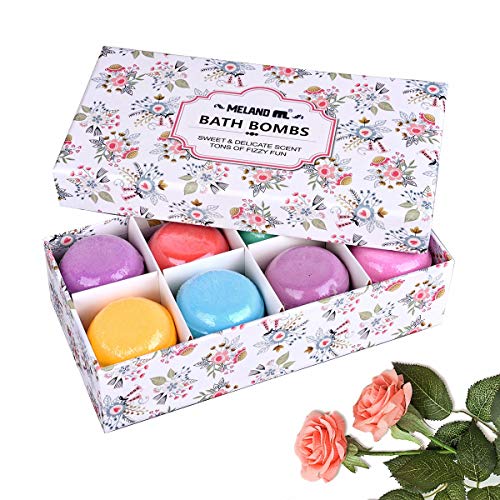 Bath Bombs - Meland 8 Pieces 3 OZ Macaroons Bath Fizzies for Bubble and Spa Bath, Bath Bomb Gift Set for Kids Girls Women Adults