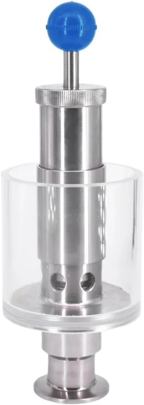 1.5" Tri Clamp 0-3.0 Bar Adjustable Pressure Relief Safety Valve Sanitary SUS304 Stainless Steel for Beer Fermentation Tank(32mm Pipe OD K50.5mm)