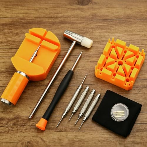 Wangzhenxi Kit de retrait de maillons de montre, outil de retrait de bracelet de montre pour le réglage de la chaîne, extracteur de goupilles de chaîne de bracelet, comprend un ajusteur, des goupilles – vue 6