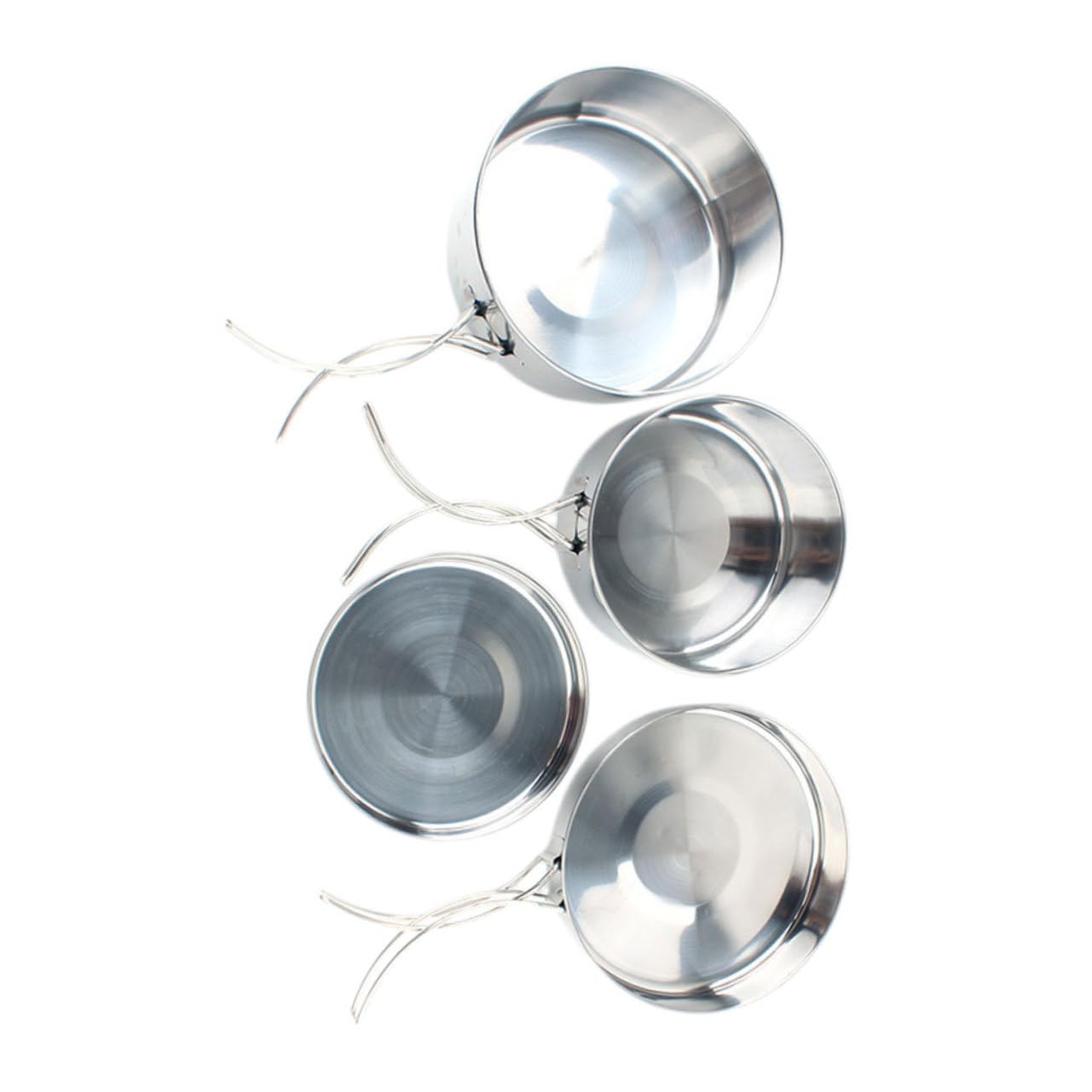 4pezzi Pentole Pieghevoli in Acciaio Inossidabile Pentole Portatili per Campeggio all Aperto Utensili da Cucina Combinati Accessori da Campeggio per Escursionismo
