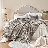 Krifey Oversized Minky Blanket, Super Soft Fluffy Luxury Throw Blanket Comfy Faux Fur Bed Throw Marb