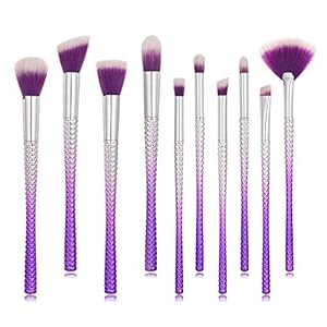 10x Lip Tool Brush Foundation Powder Eyeshadow Eyeliner Makeup Brushes Set Brush Travel Size Makeup Brushes