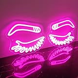 MinIeoh Eyebrow Eyelashes Neon Sign, LASH Brow Art Wall Decor LED Sign Light, Aesthetic Room Decor B