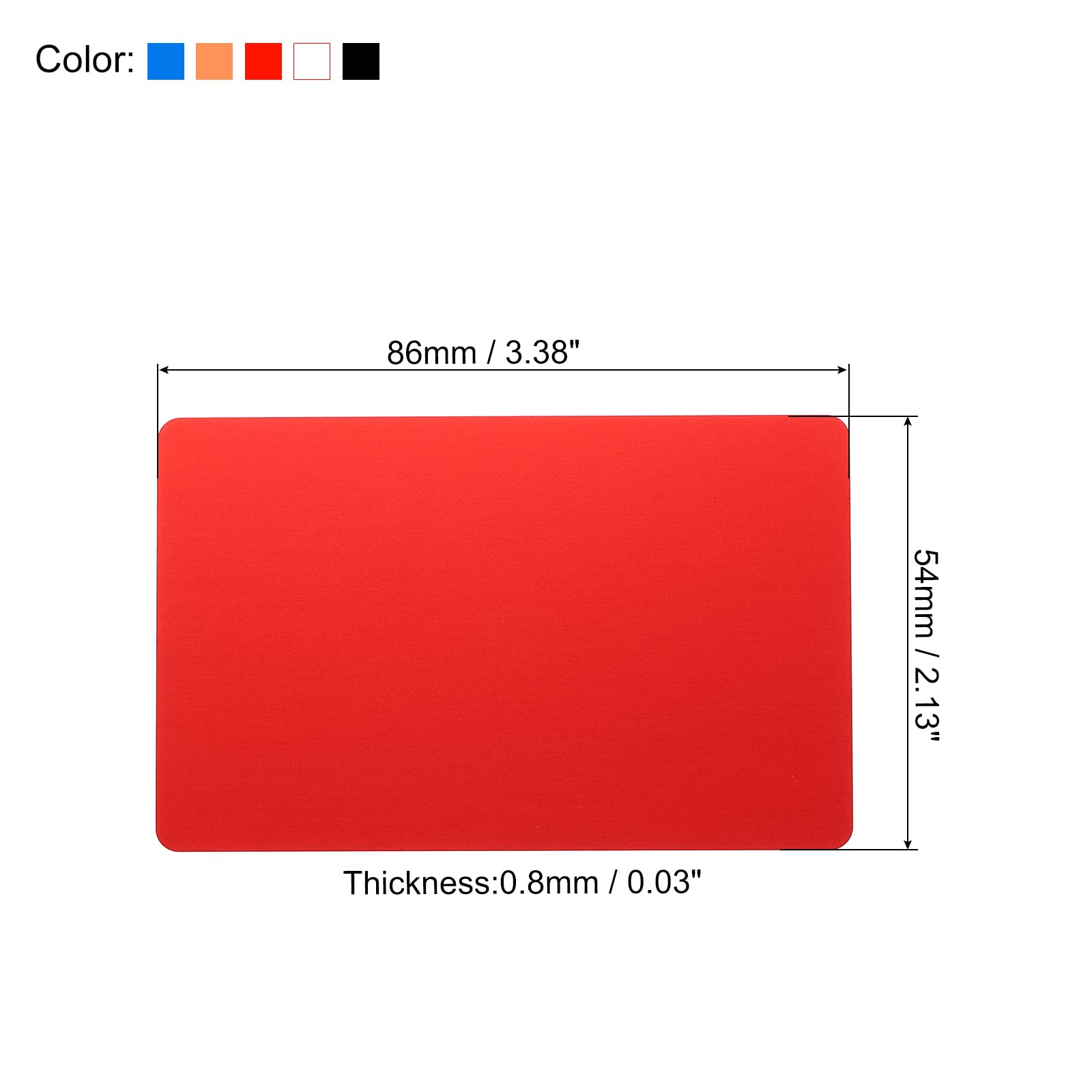 PATIKIL 0.8mm Metal Business Cards, 10 Pack Blank Name Card Laser Engraving Anodized Aluminum for DIY Gift Cards Multicolor - Image 2
