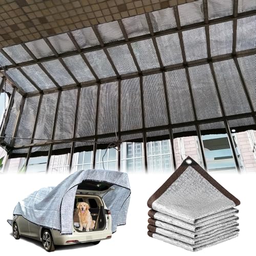 Toldo reflectante de aluminio – Toldo transpirable con ojales para invernadero de jardín, cubierta de coche, 90 % de protección UV, disponible en tamaños de 2 x 3 m, 3 x 5 m, 4 x 6 m