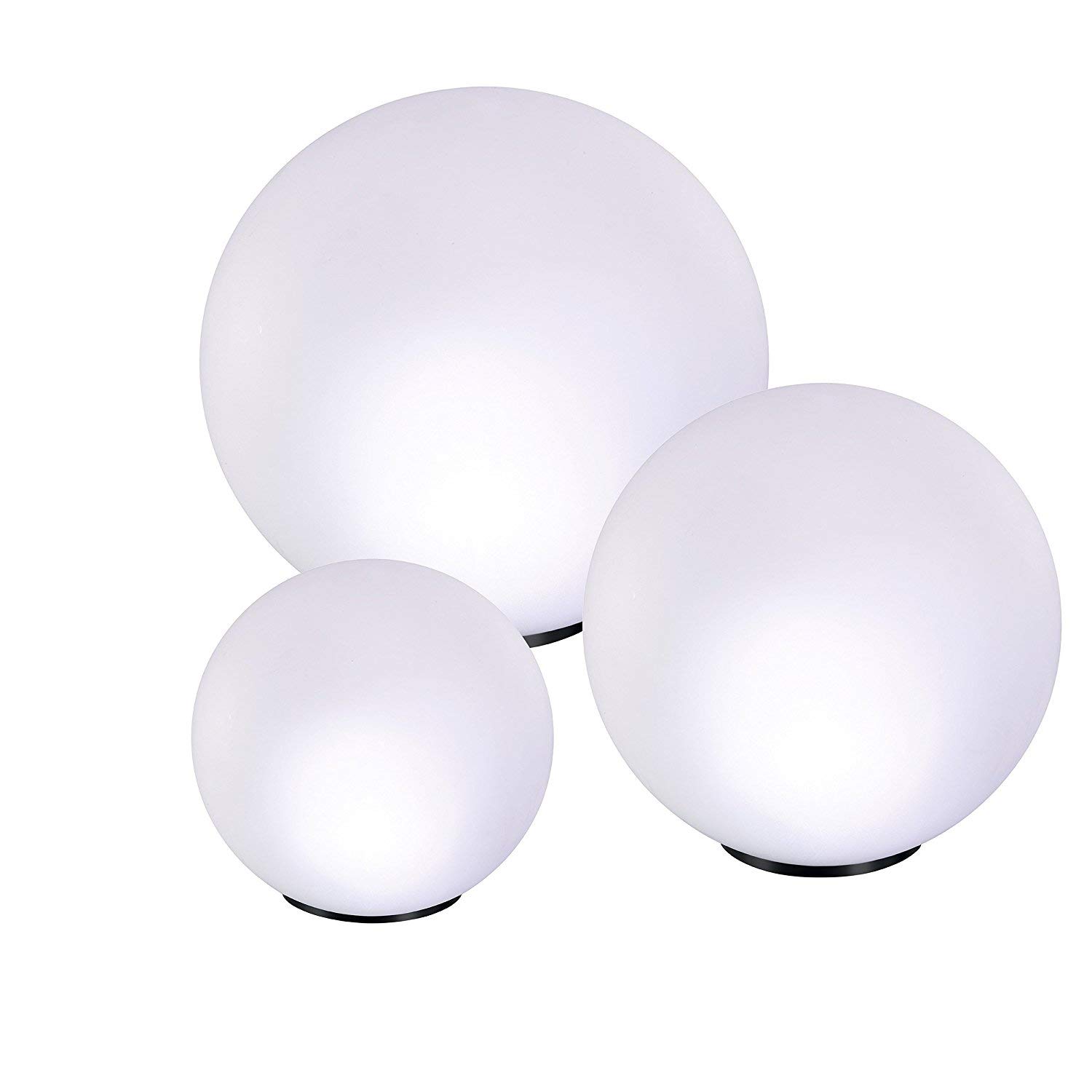 Esotec Solarkugeln für Außen 3er Set 20, 30 & 40 cm, Solar Leuchtkugeln Garten mit 7 Lichtfarben, Farbwechsel, wetterfest IP44, 102614