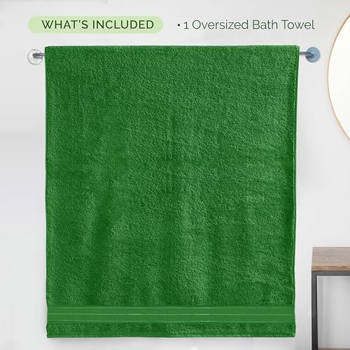 Image of Elegant Comfort Three Line Popcorn Extra Large Luxury Bath Towel - 40 inch x 80 inch inch, Premium Hotel Spa Quality 1 Piece Oversized Bath Sheet 100% Turkish Cotton Super Soft Highly Absorbent, Emerald Green