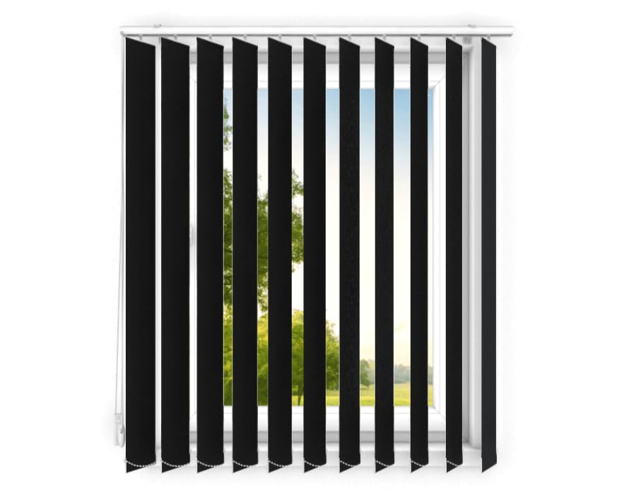 time4blinds - persianas Verticales - Lamas oscurecedoras para Puestos de Trabajo de Oficina y para la casa y el hogar - Estores para dormitorios - Estores para cocinas - 180x240 cm - Negro