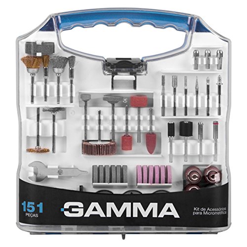 Kit de Acessórios para Microrretífica com 151Peças, Gamma Ferramentas G19507AC, Azul