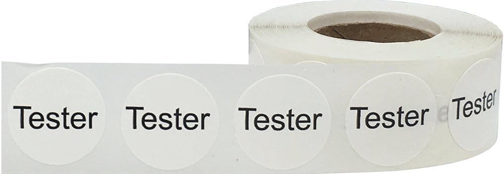 White Tester Circle Dot Stickers, 3/4 Inch Round, 500 Adhesive Labels on a Roll for Product Identification and Convenient Organization - Made in the USA image 2