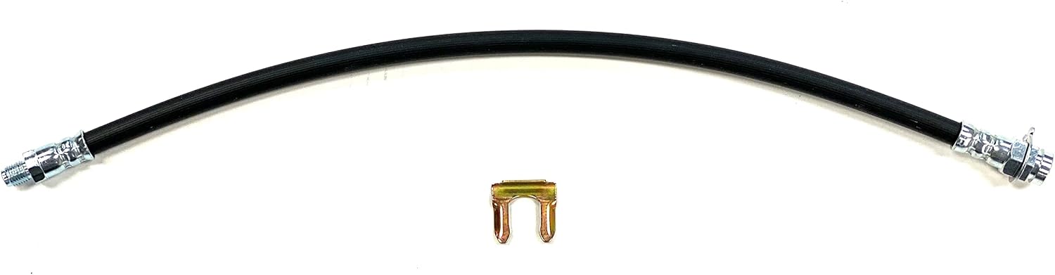 The Stop Shop Universal Rubber Brake Hose, 3/8"-24 Male to 3/8"-24 Female, 14" Long