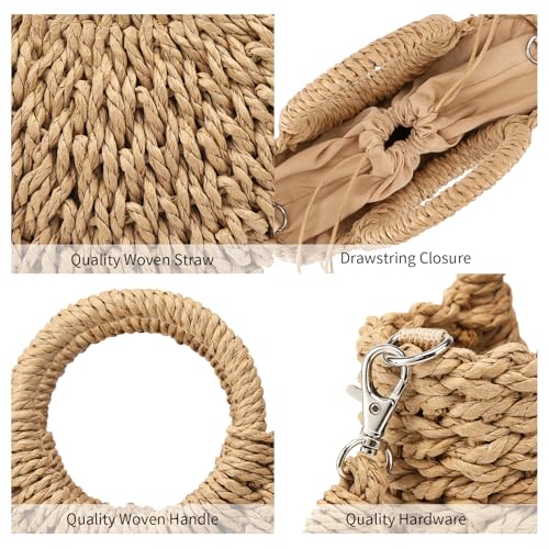Image of RNIEGA Small Straw Crossbody Bag for Women Woven Summer Shoulder Phone Purse Beach Handbag for Vacation