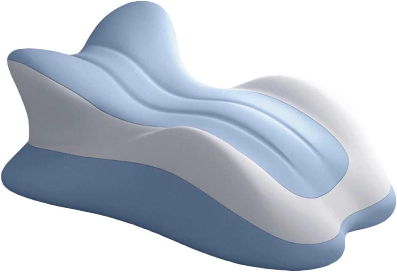 Sweet Spot Pillow, Couples Chiro Monk Pillow, Ergonomically Contoured Support Pillow for Intimate Support and Back, Multi-Position Body Support Pillow (Blue & White)