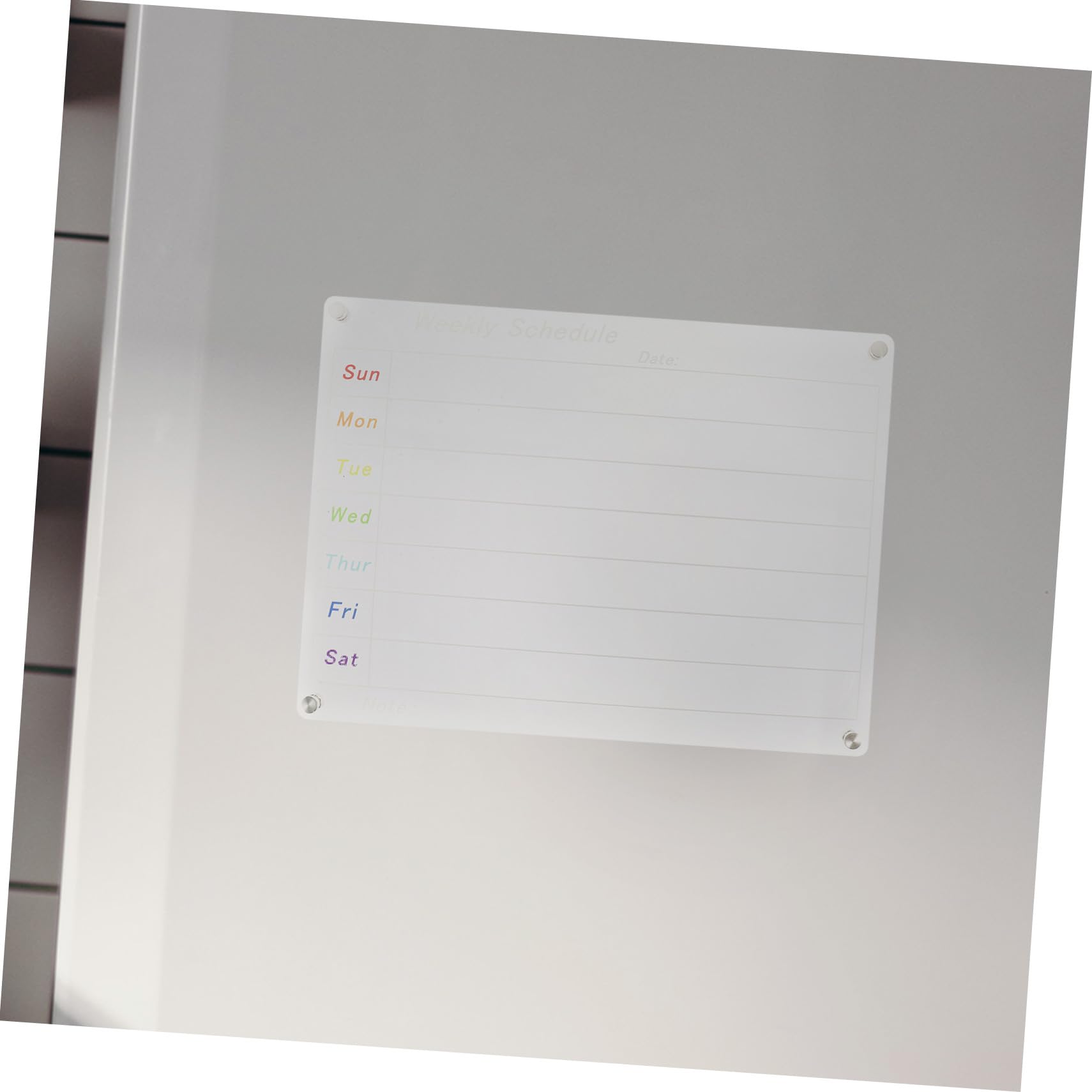 Transparenter Acryl Wochenplaner Abwischbare Planungstafel für Küche Kühlschrank Magnettafel mit Terminplanungs-whiteboard Wiederverwendbar und Einfach zu Bedienen