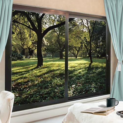 Película adhesiva para ventana con diseño de naturaleza y privacidad miniatura 1