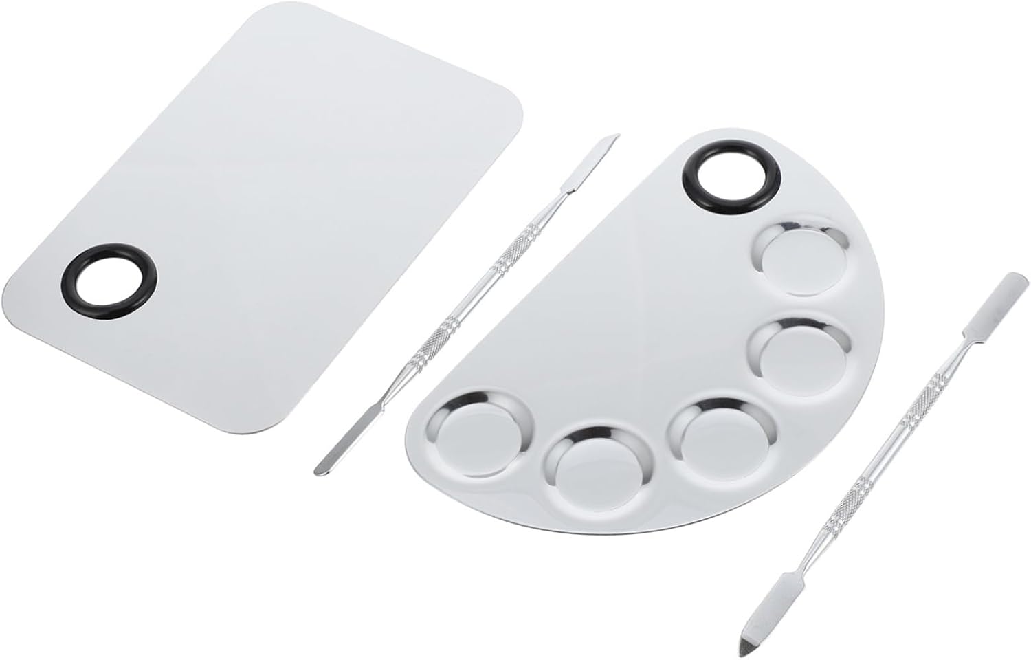 2Sets Stainless Steel Makeup Durable Cosmetic Mixing Tools for Nails and Beauty for Travel and Professional Use Design