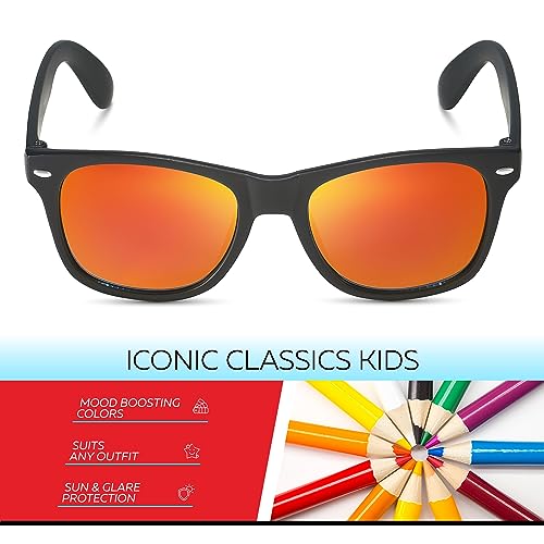 Image of Retro Rewind Kids Sunglasses for Boys Girls Age 3-12 - Shatterproof UV400 Toddler Children Sun Glasses