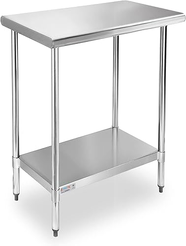 Miniatura 14 de STABLEINK - Mesa NSF de acero inoxidable de 30 x 60 pulgadas, mesas de preparación y trabajo de metal de 5 pies con estante inferior ajustable, para