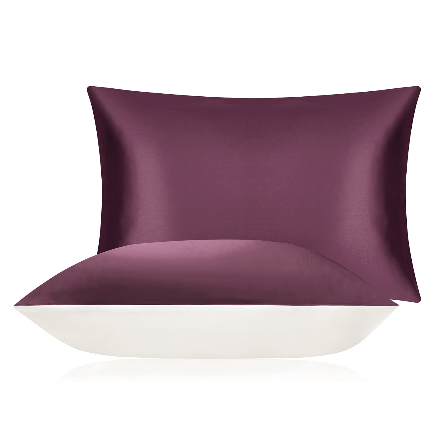 DISANGNI 100% Mulberry Silk Pillowcase, Real Silk, Used for Hair and Skin, One Side (Purple, 1 Pack, Standard Size 20"x26")