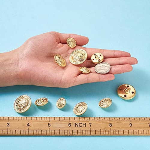 Pandahall 80Pcs Vintage Metal Blazer Button Brass Sewing Shank Button With Flower Pattern For Jacket Shirt Suit Coat Trousers Sewing Crafts Bracelet Wrapping Jewelry Making Supplies #TOP2