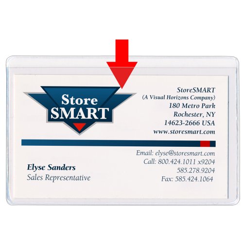 Storesmart® - Business Card Holders - Non-Adhesive - Vinyl Plastic - Open Long Side - 10 Pack - Pe222L-10 #TOP11