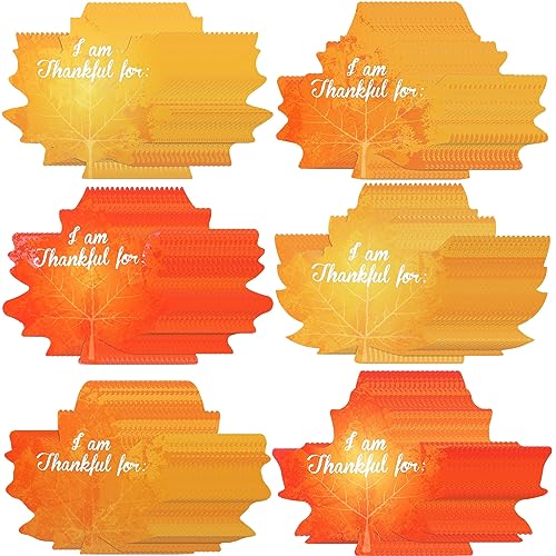 Yeaqee 120 Pcs Maple Leaf Place Card Thanksgiving Cutout Thankful for Table