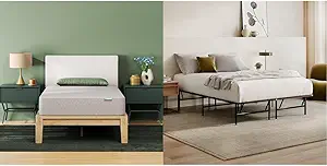 Siena 6” Queen Mattress & Foldable Metal Platform Bed Frame - Medium Firm Foam - 180 Night Mattress Trial - Premium Pressure Relieving Layers - Easy Tool Free Set Up - Holds Up to 800 Pounds