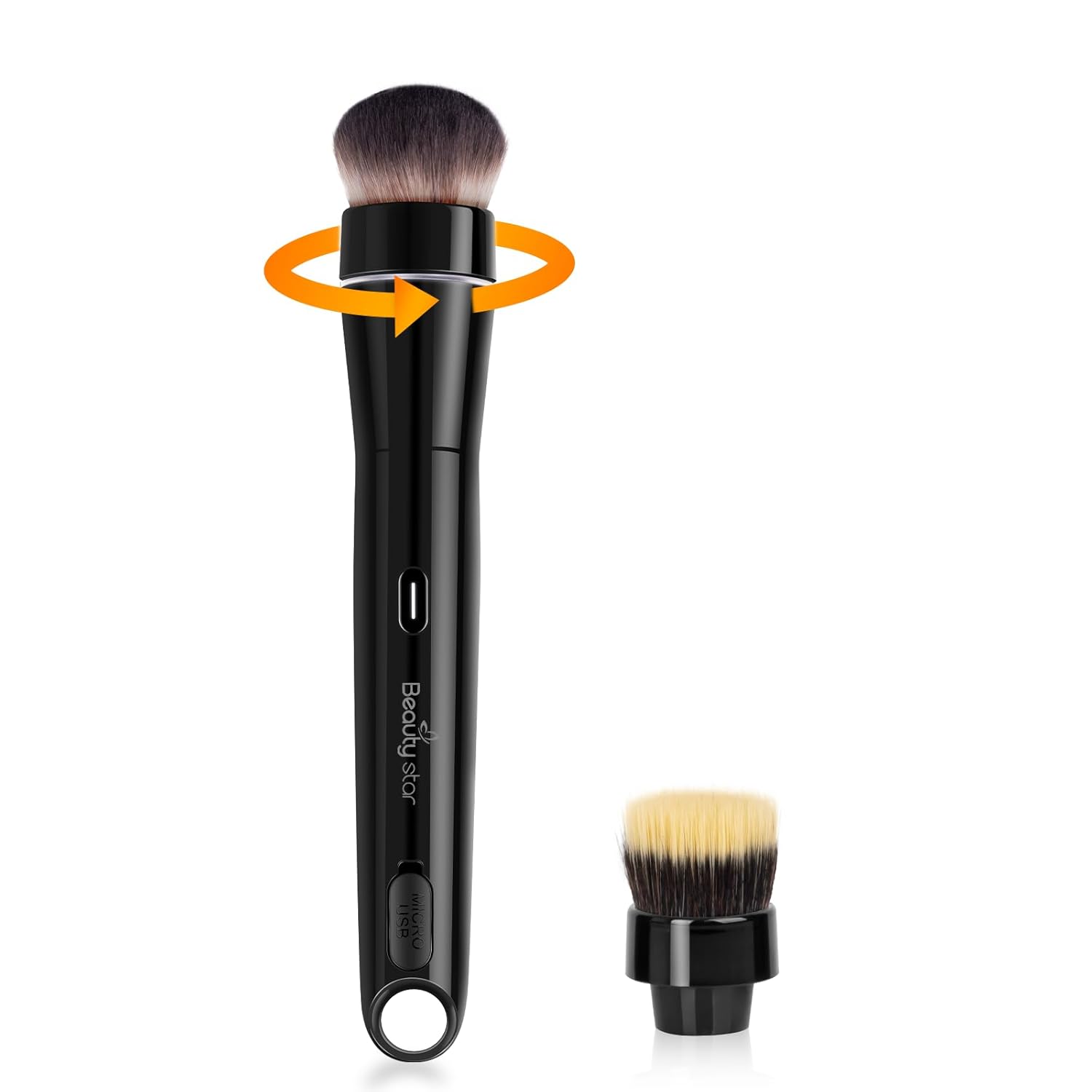 360° Rotating Makeup Brush with 2 Replaceable Brush Heads, 2 Adjustable Speeds, Fast and Smart Electric Makeup Application, Time-Saving, Valentines Day Gifts