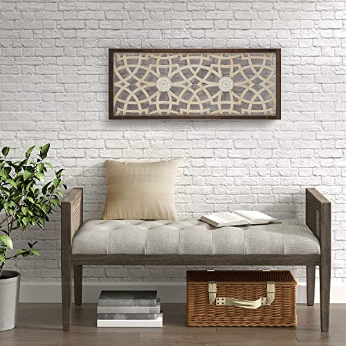 Madison Park Wall Art Living Room Décor - Damask Wood Panel Carving Hanging Decoration, Home Accent Modern Kitchen Dining Decoration, Ready To Hang Panel For Bedroom, 15.75"W X 37.75"H X 0.75"D, Wood #TOP28