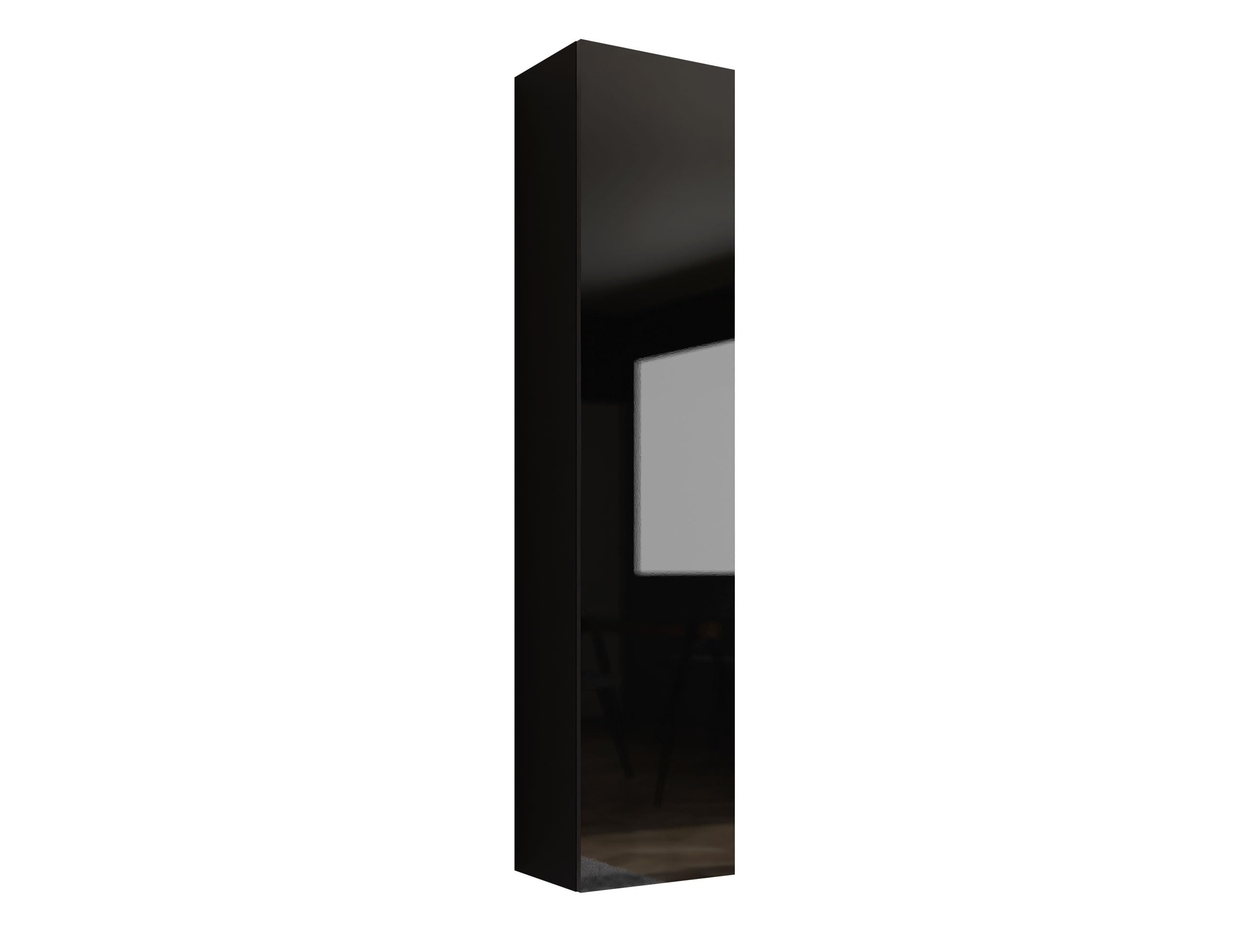 Mirjan24 Hängevitrine Vigo 180, Vitrinenschrank, Grifflose Öffnen, Farbauswahl, Stauraumvitrine Hochschrank, Wohnzimmer Highboard, Schrank, Modernes Vitrine (Schwarz/Schwarz Hochglanz)