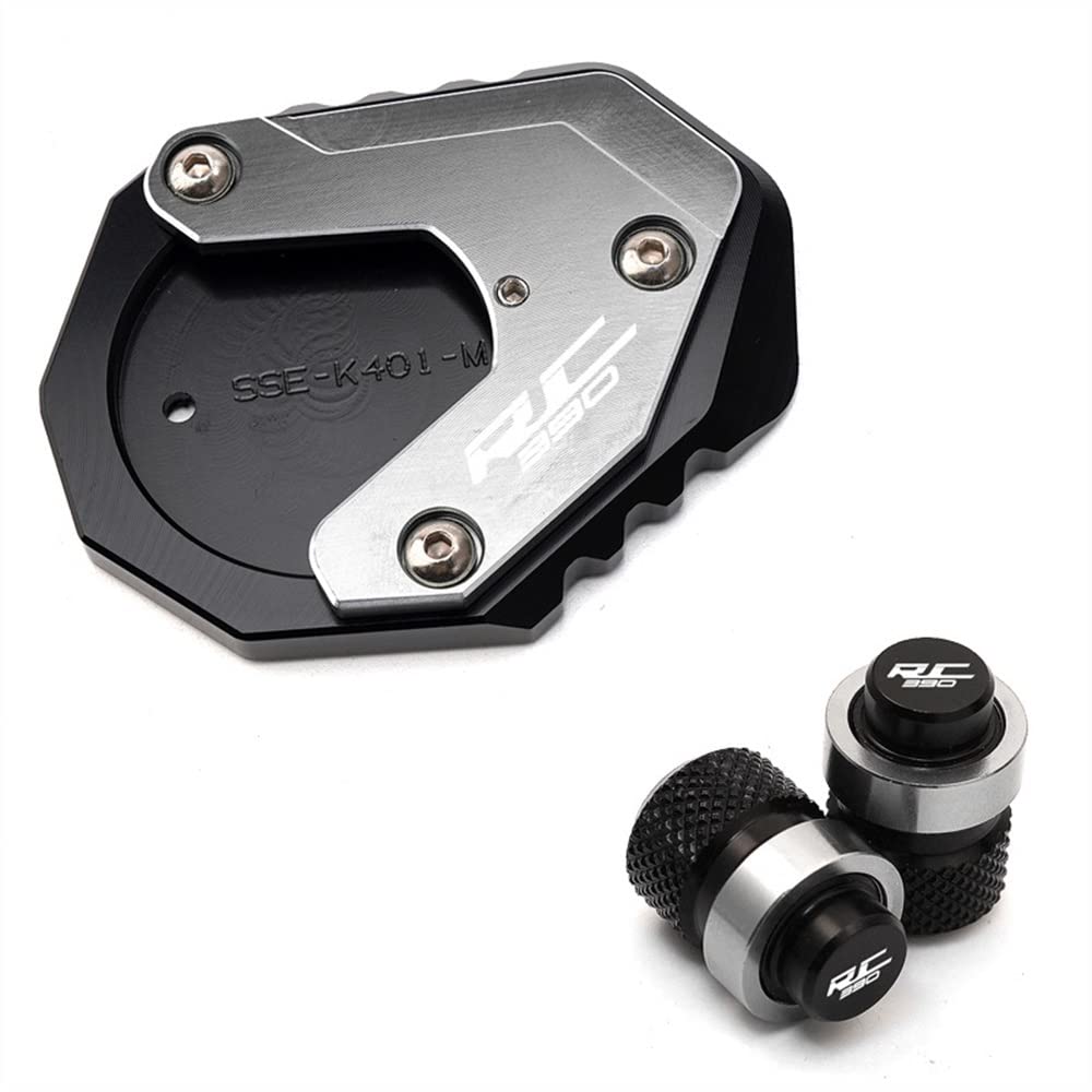 ERUKEI For K-T-M RC390 2014-2018  RC250  2017-2018 RC125 RC200 Motorcycle Foot Side Stand Pad Plate Kickstand Enlarger Plate CNC Support Plate Anti Slip (Color : G)