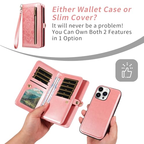 Coque iPhone 14 Pro avec fermeture éclair et protège-écran Asuwish