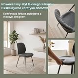 PPkrimnel Chenille Krzesła obiadowe zestaw 4 Krzesło kuchenne z tapicerowanym siedziskiem i oparciem Ergonomiczne z metalowymi nogami do salonu i sypialni Khaki (6, Szary)